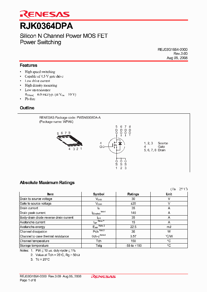 RJK0364DPA_4393138.PDF Datasheet
