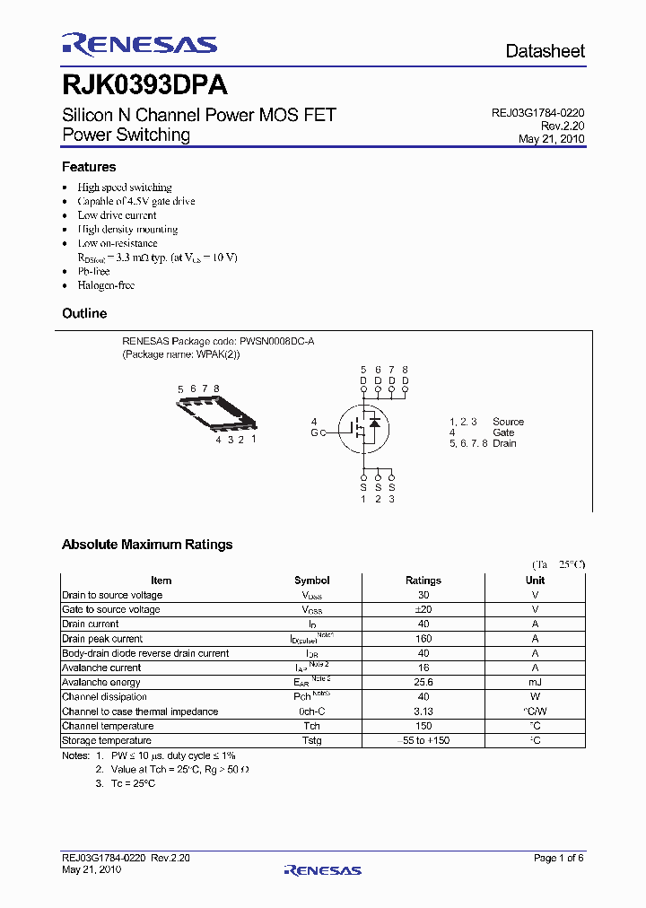 RJK0393DPA10_4768286.PDF Datasheet