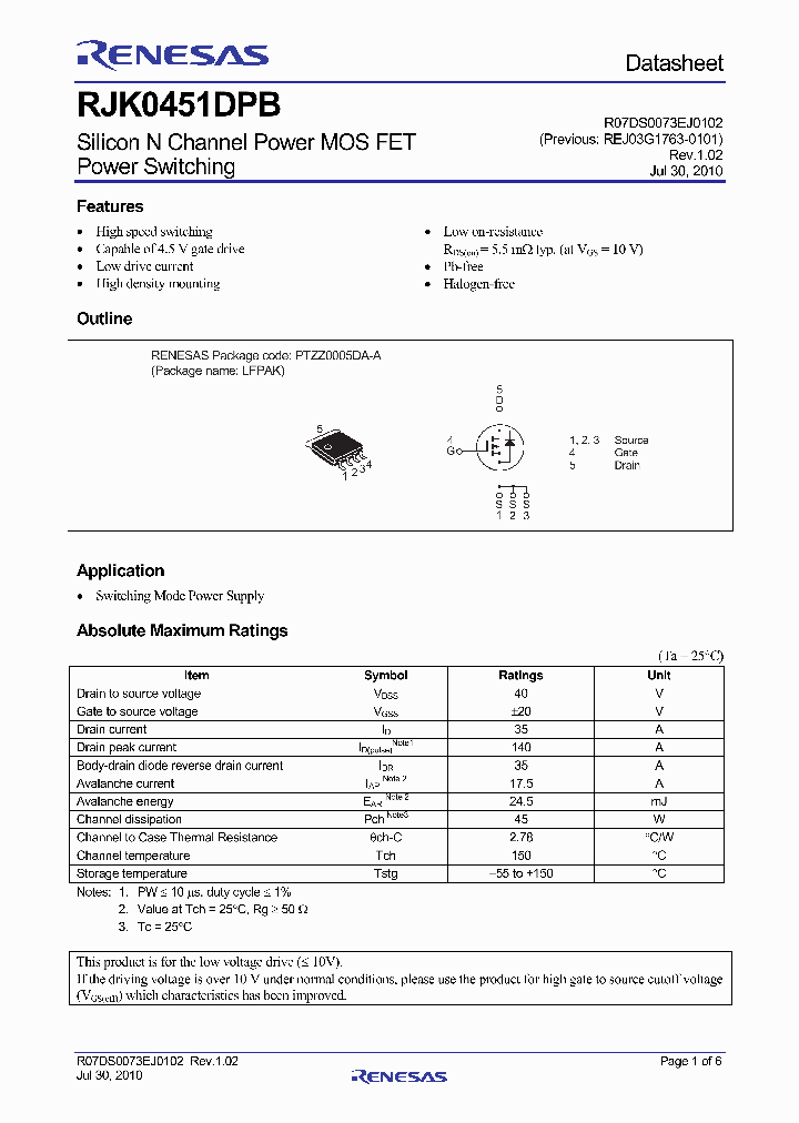 RJK0451DPB-00-J5_4866284.PDF Datasheet