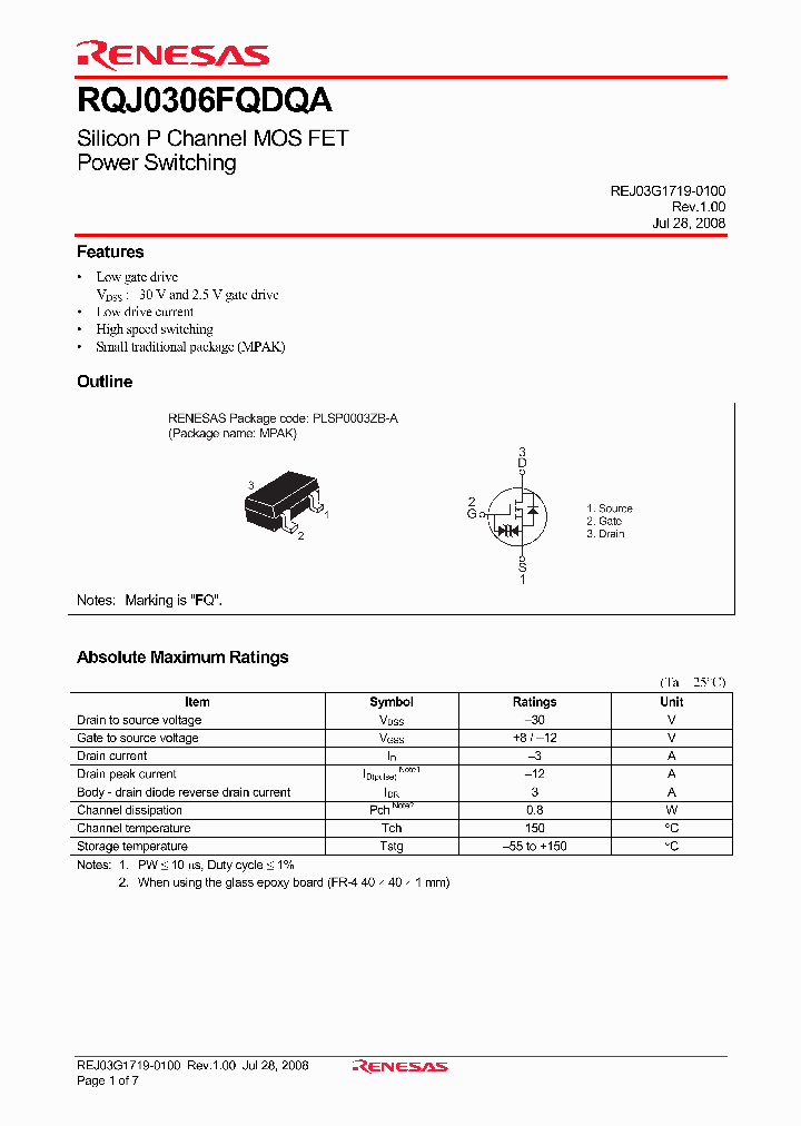 RQJ0306FQDQA_4380535.PDF Datasheet