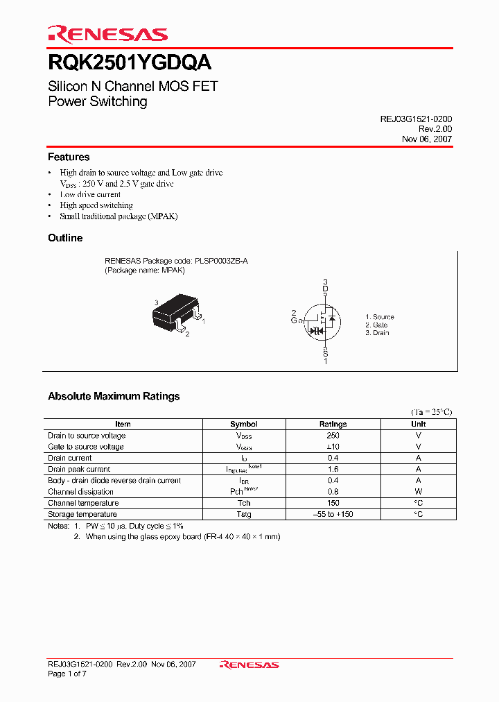 RQK2501YGDQA_4252951.PDF Datasheet