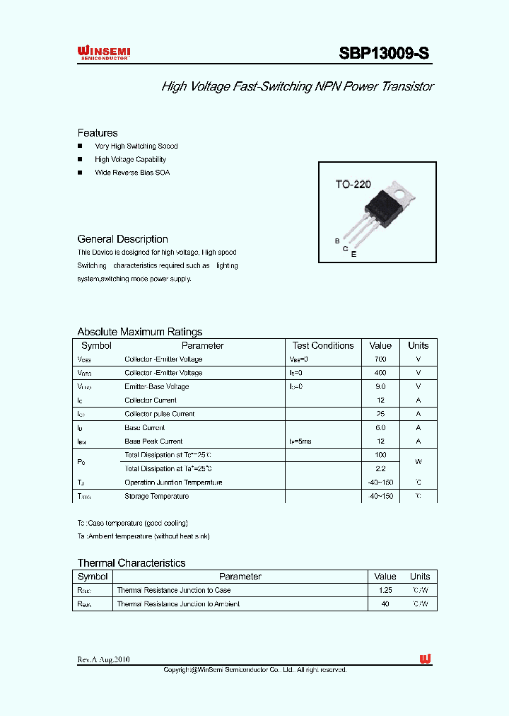 SBP13009-S_4893305.PDF Datasheet