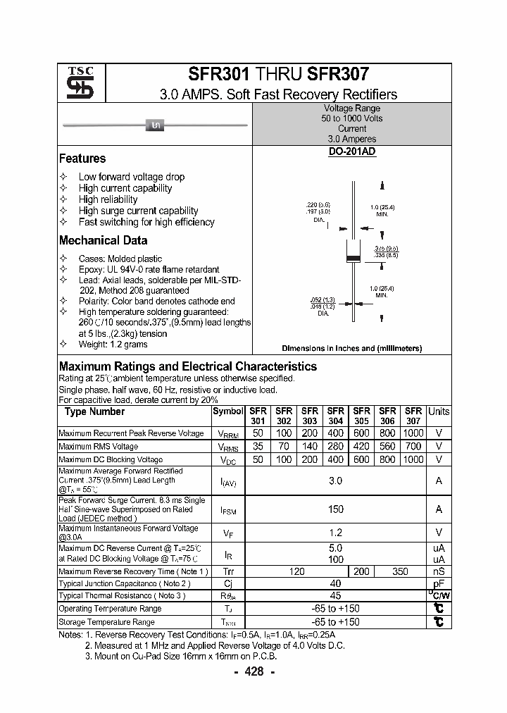 SFR301_4627389.PDF Datasheet