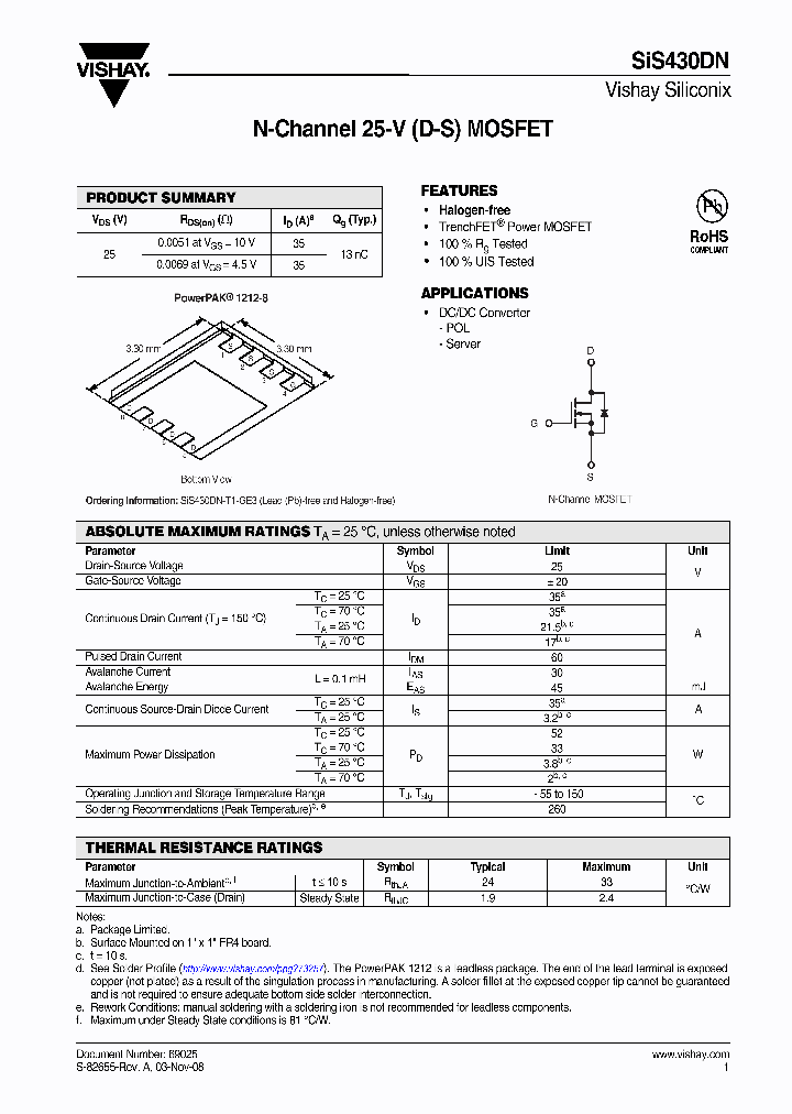 SIS430DN_4552133.PDF Datasheet