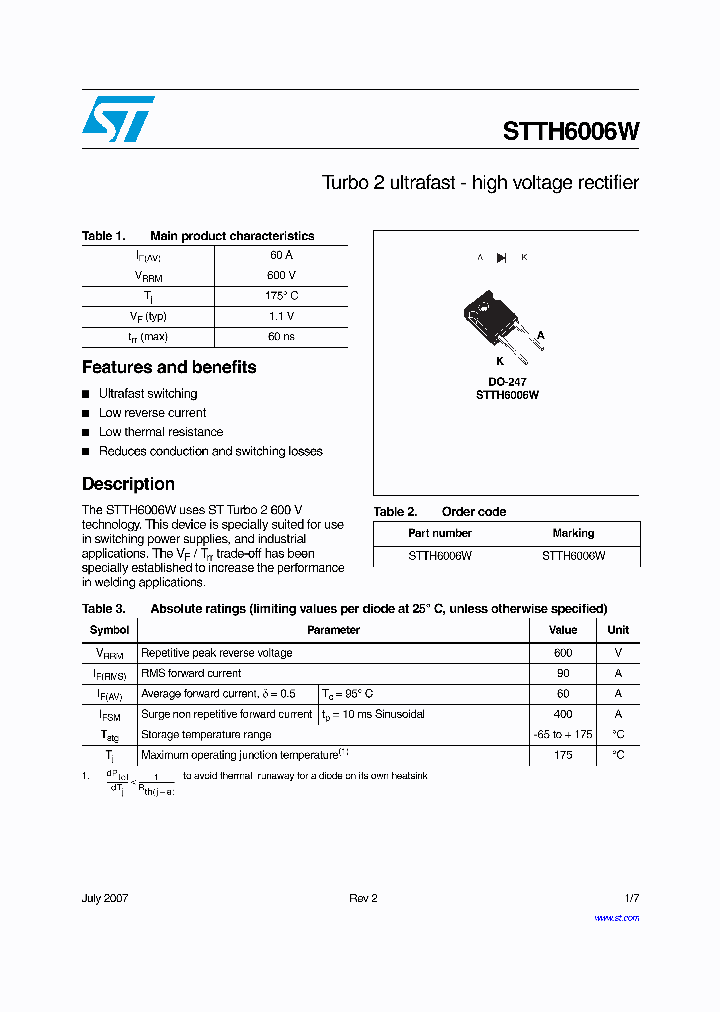 STTH6006W_4251262.PDF Datasheet