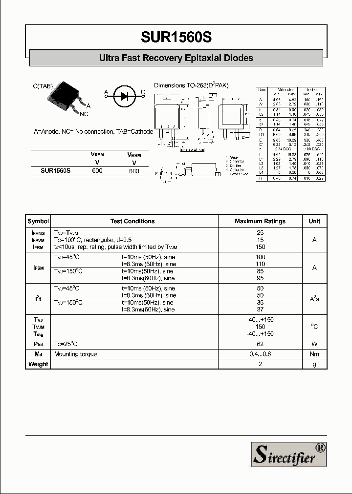 SUR1560S_4202359.PDF Datasheet