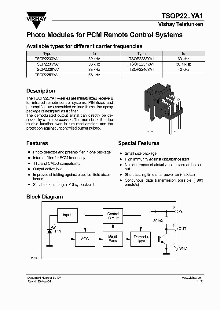 TSOP2230YA1_4577405.PDF Datasheet