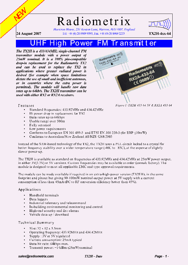 TX2EH-433-64-5V_4167968.PDF Datasheet