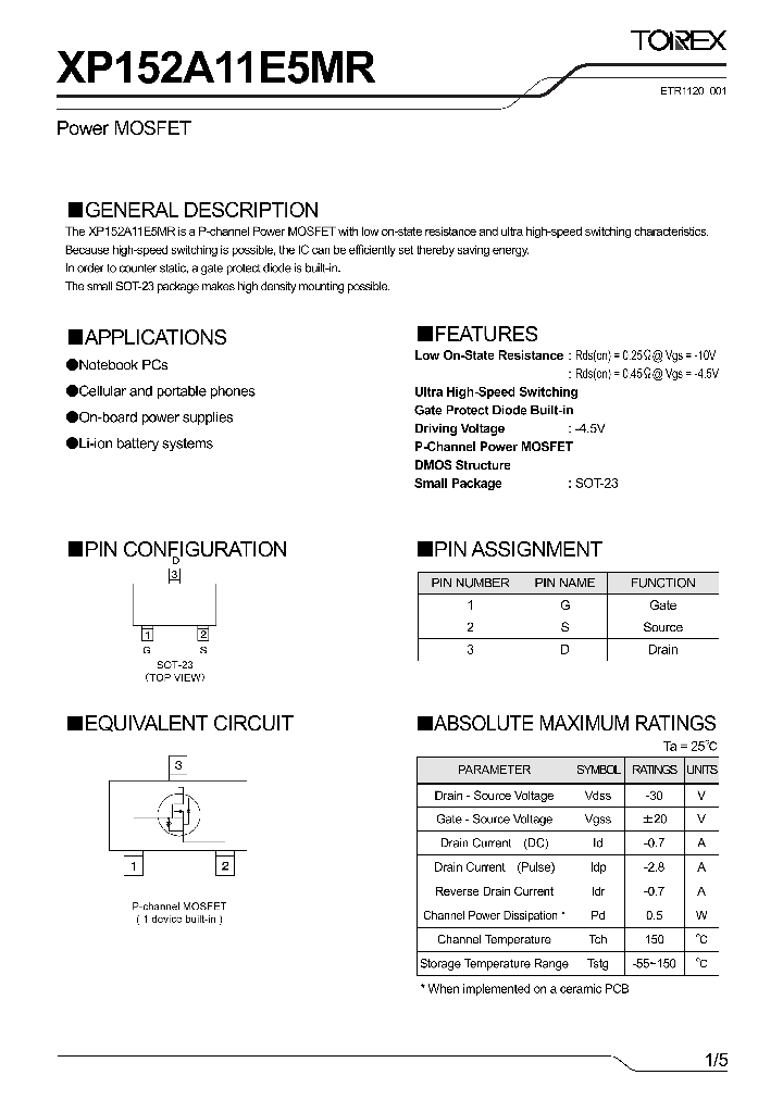 XP152A11E5MR1_4792105.PDF Datasheet