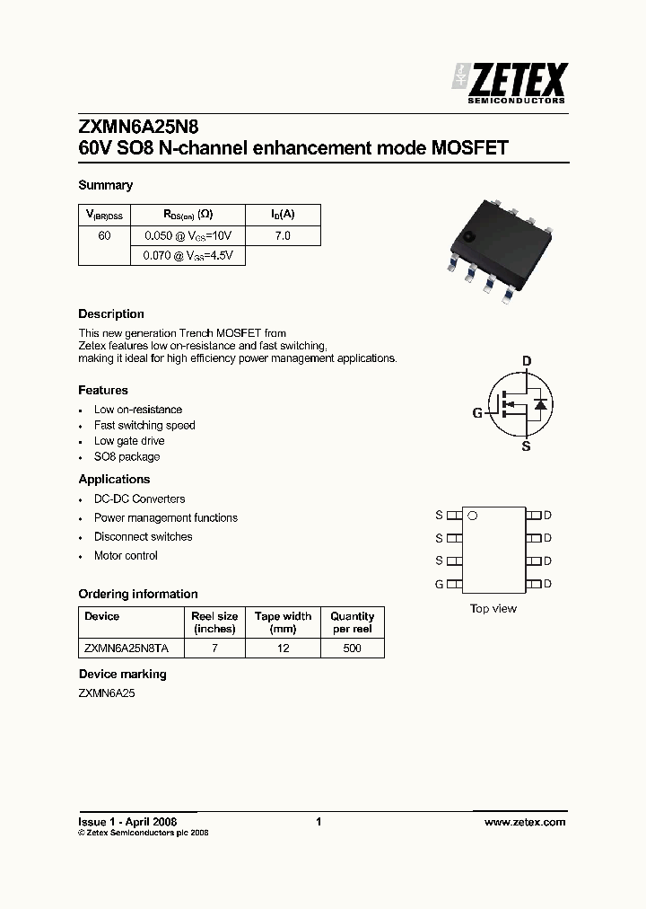 ZXMN6A25N8TA_4784777.PDF Datasheet