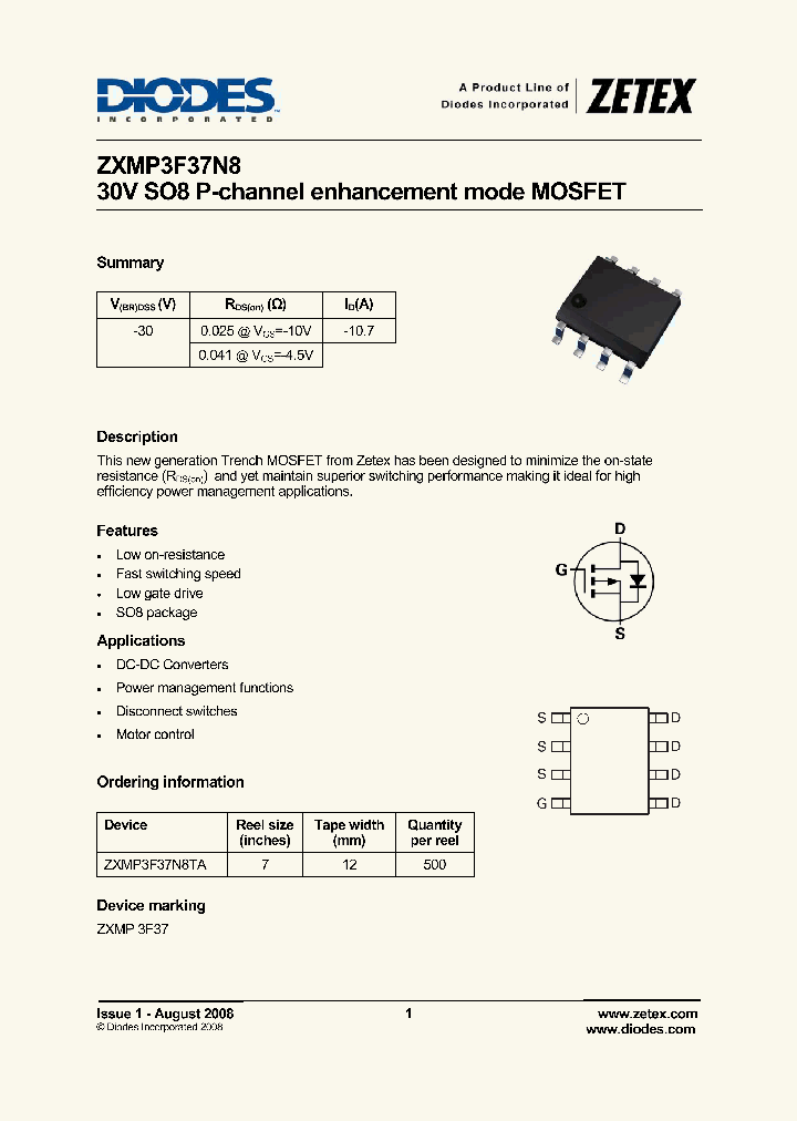 ZXMP3F37N8_4492264.PDF Datasheet