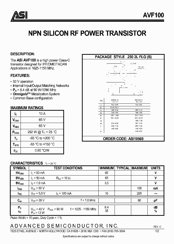 AVF100_975142.PDF Datasheet