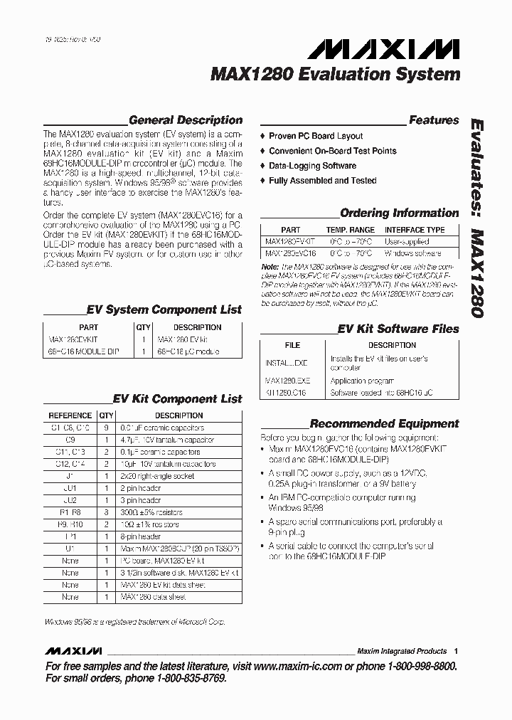 MAX1280EVKIT_990025.PDF Datasheet