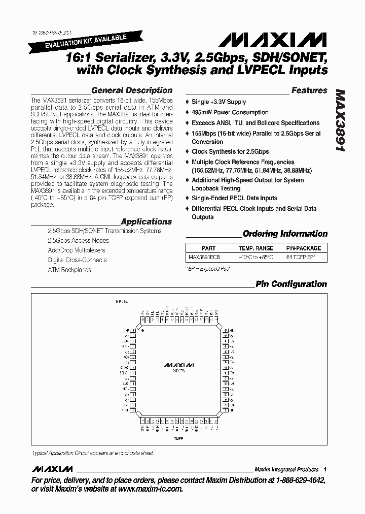 MAX3891_990377.PDF Datasheet