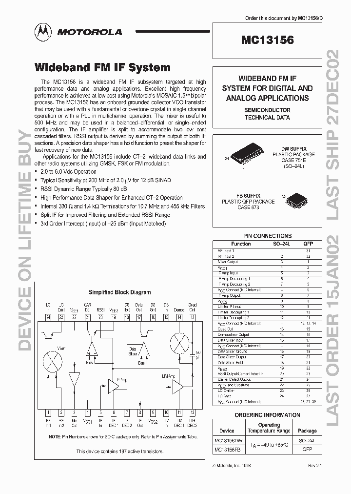 MC13156_990805.PDF Datasheet
