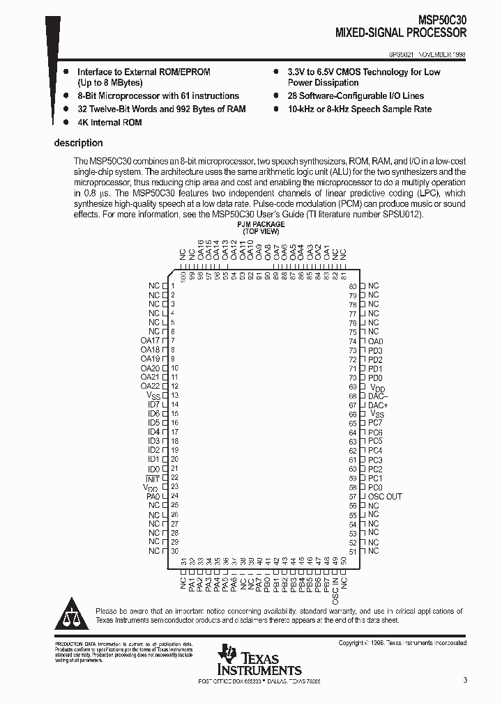 MSP50C30PJM_992610.PDF Datasheet