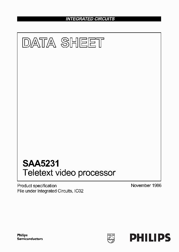 SAA5231_999409.PDF Datasheet