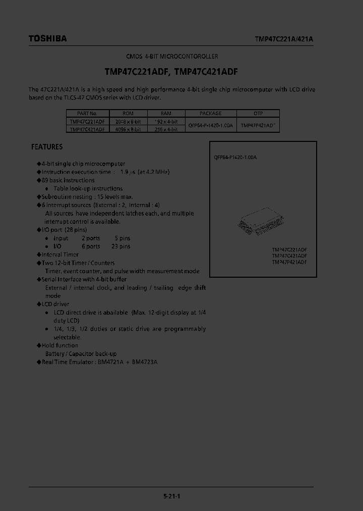 TMP47C221ADF_1005833.PDF Datasheet