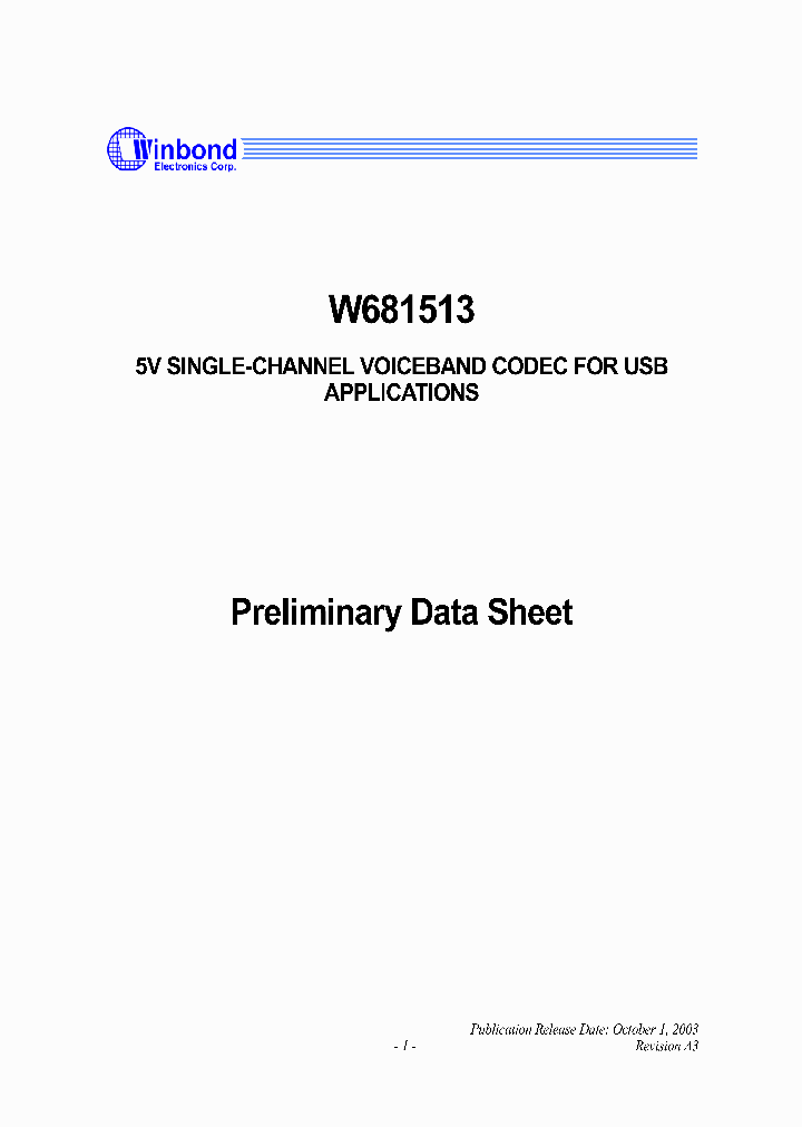 W681513S_1007391.PDF Datasheet