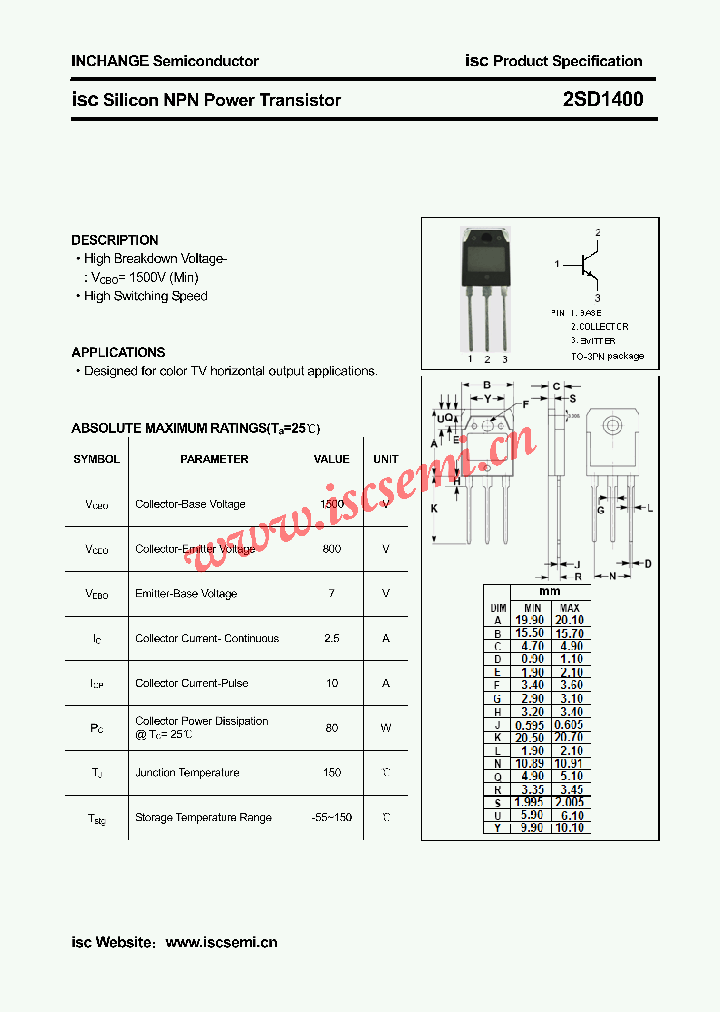 2SD1400_4953829.PDF Datasheet