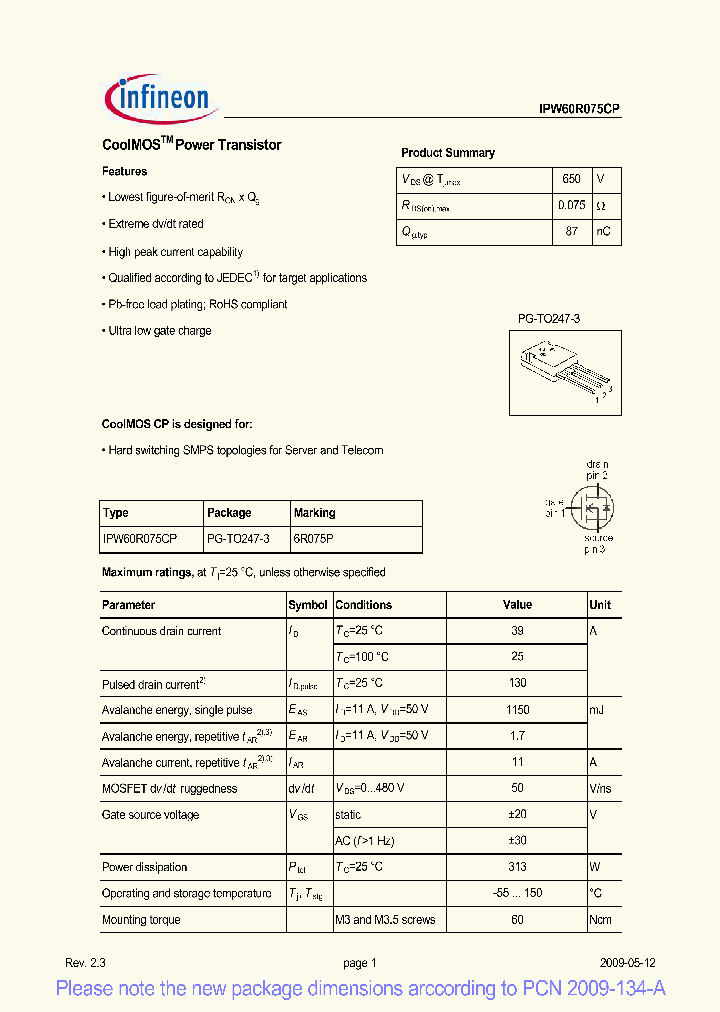 IPW60R075CP_4963892.PDF Datasheet