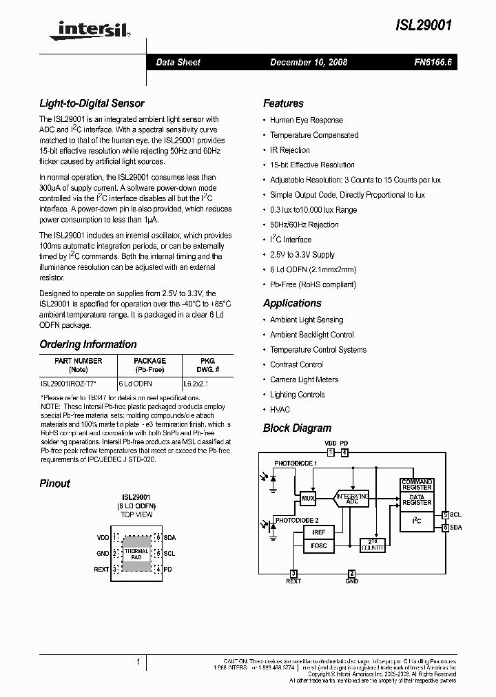 ISL29001_4967121.PDF Datasheet