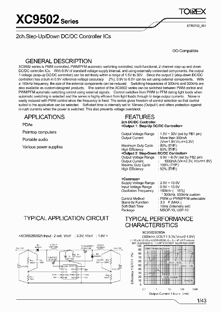 XC9502B3AR_4971069.PDF Datasheet