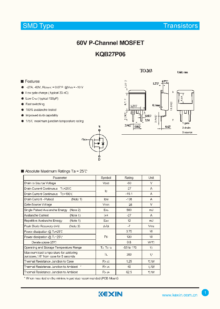 KQB27P06_4971282.PDF Datasheet