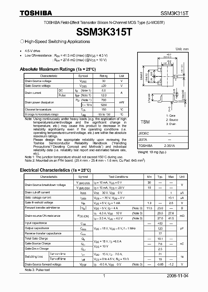 SSM3K315T_4977041.PDF Datasheet