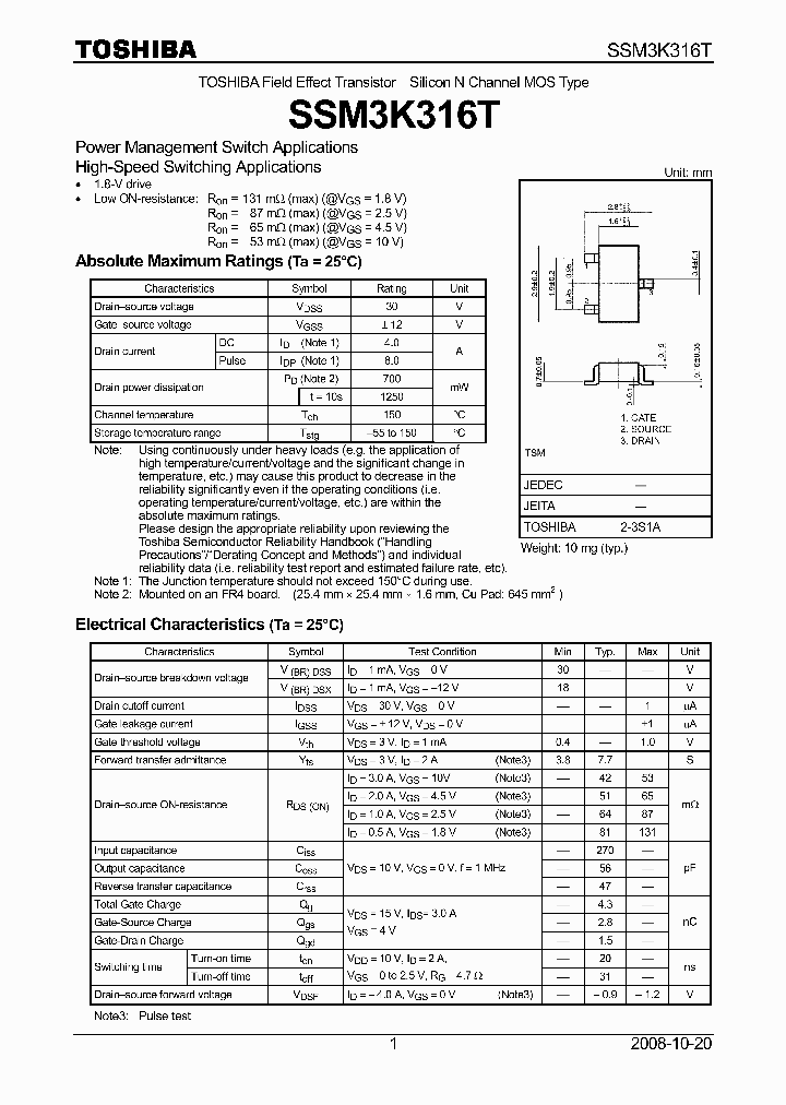 SSM3K316T_4977042.PDF Datasheet