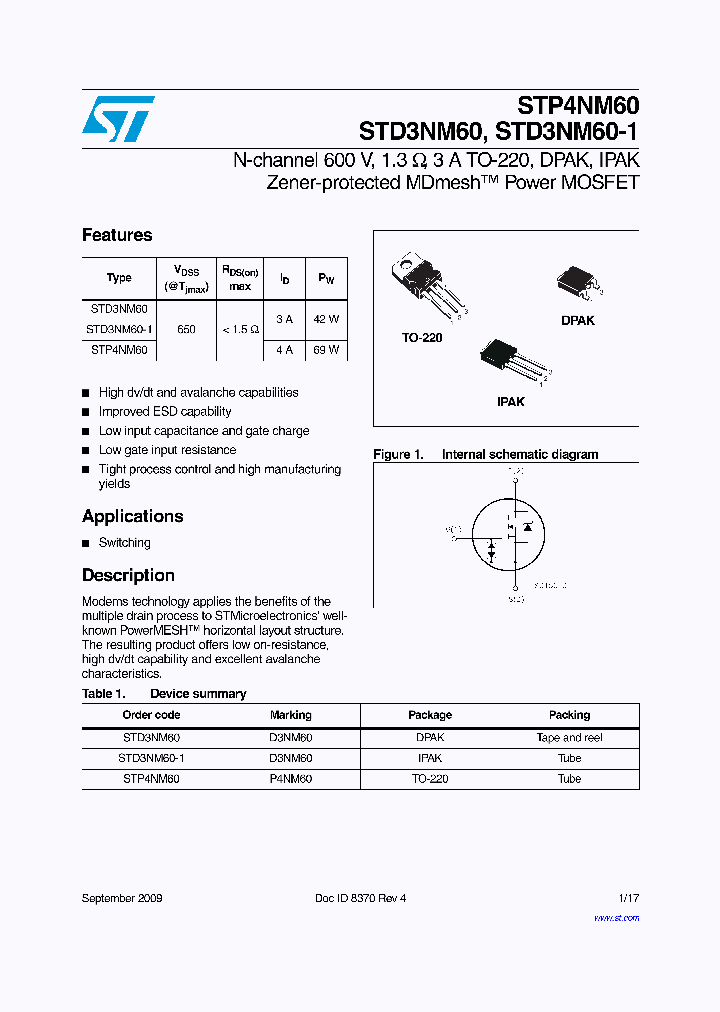 STP4NM6009_4982417.PDF Datasheet