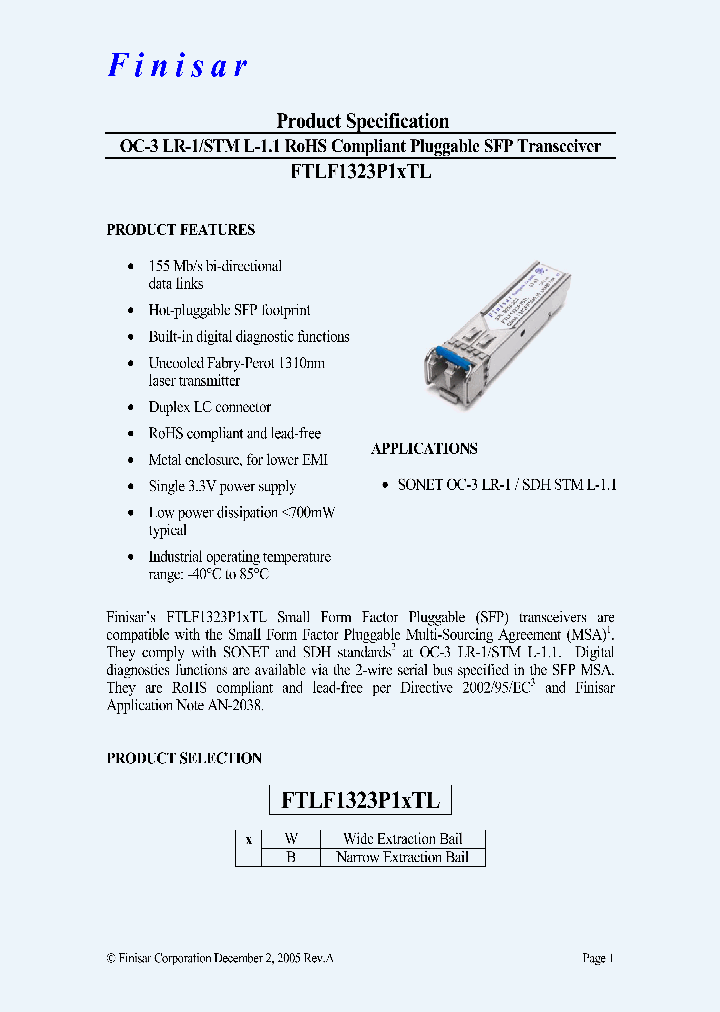 FTLF1323P1BTL_4983258.PDF Datasheet