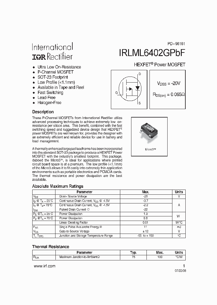 IRLM6402GPBF_4983744.PDF Datasheet