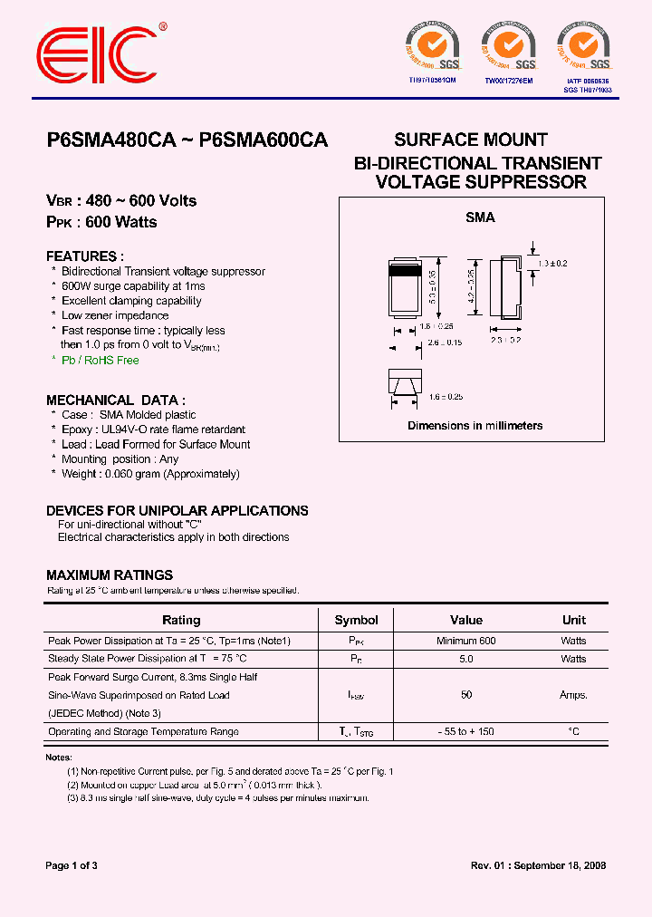 P6SMA480CA_4990780.PDF Datasheet