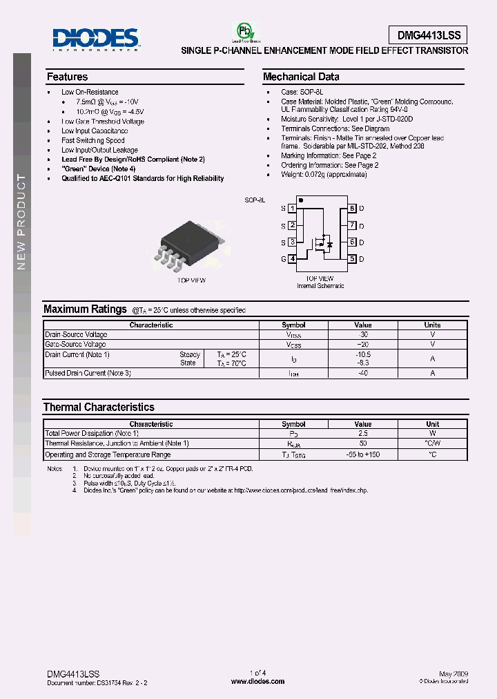 DMG4413LSS_4995170.PDF Datasheet