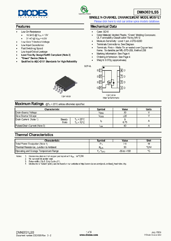 DMN3031LSS-13_4997942.PDF Datasheet