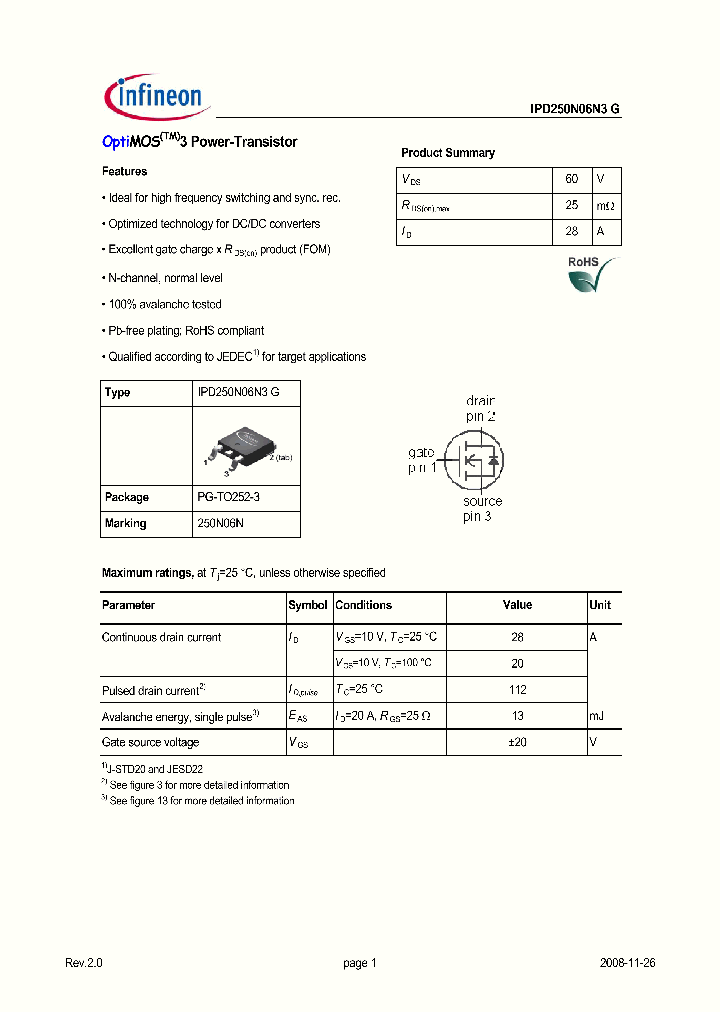 IPD250N06N3G_5001541.PDF Datasheet