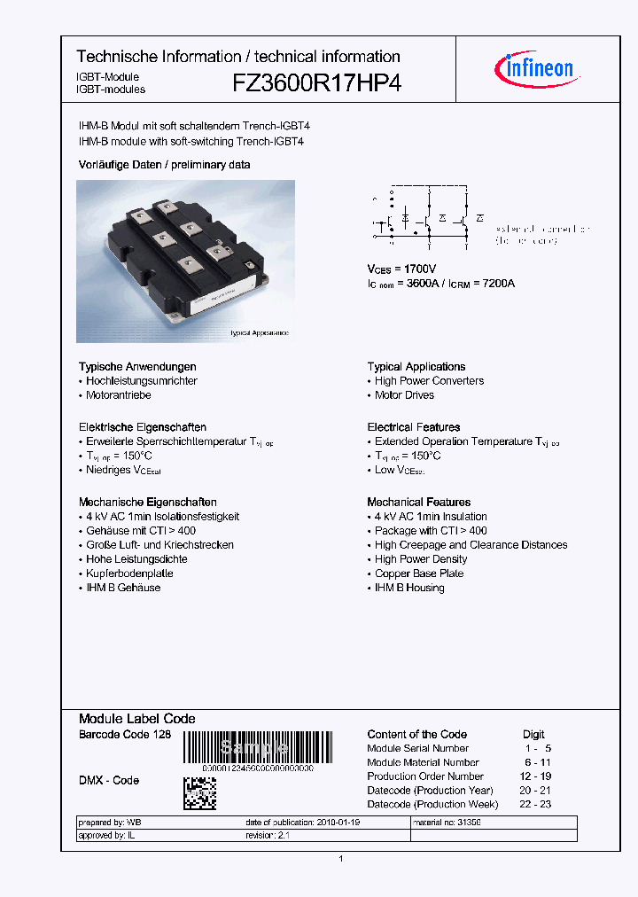 FZ3600R17HP4_5006650.PDF Datasheet