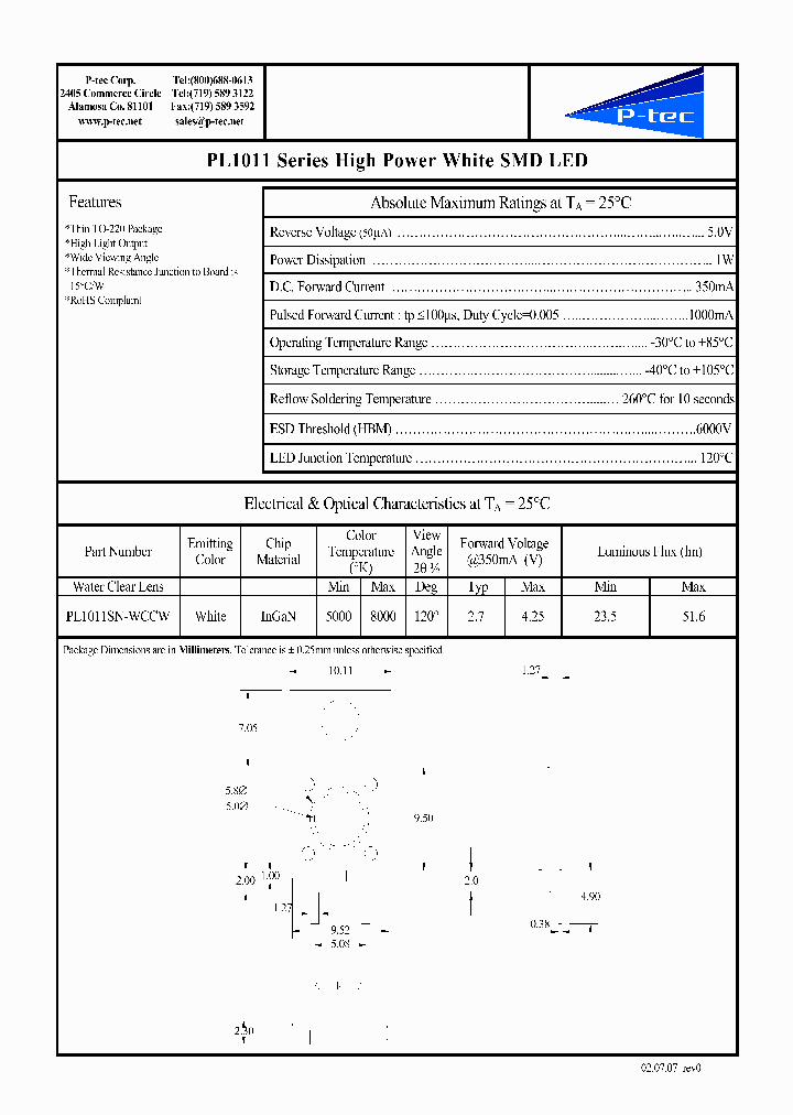 PL1011SN-WCCW_5012844.PDF Datasheet