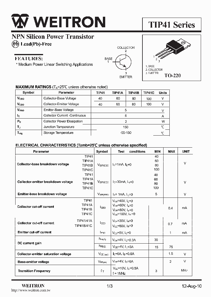 TIP41_5013637.PDF Datasheet