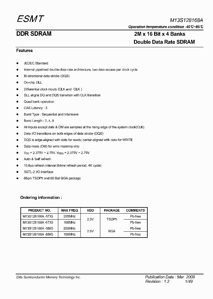 M13S128168A-5BIG_5018180.PDF Datasheet