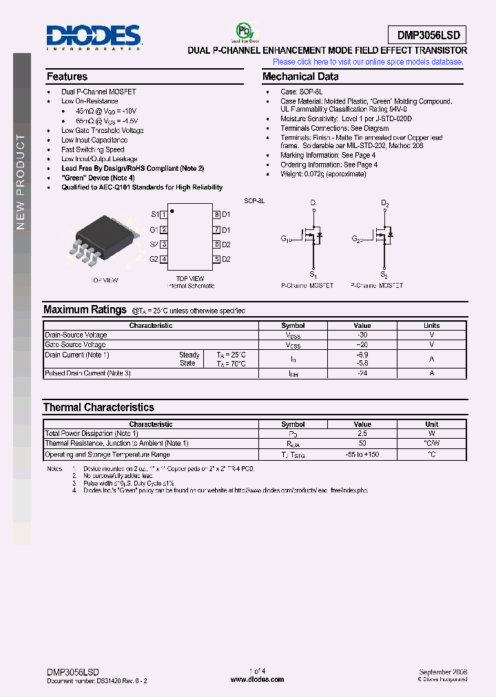 DMP3056LSD_5020017.PDF Datasheet