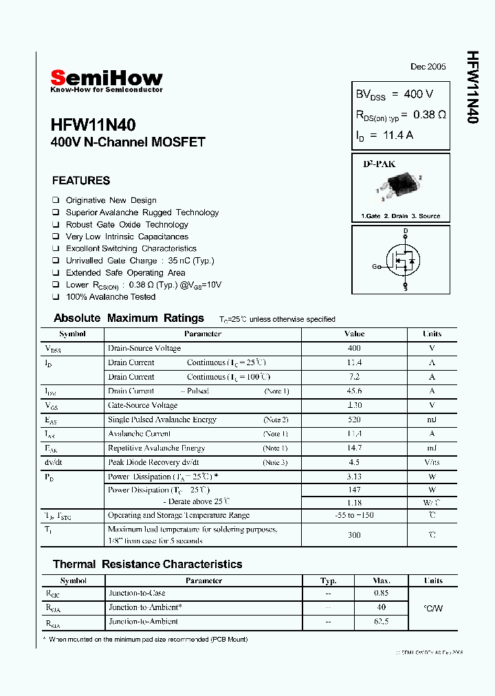 HFW11N40_5020542.PDF Datasheet