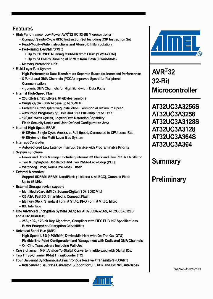 AT32UC3A3256_5028867.PDF Datasheet