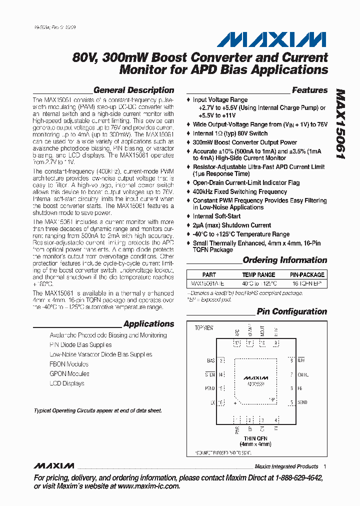 MAX15061ATE_5029466.PDF Datasheet