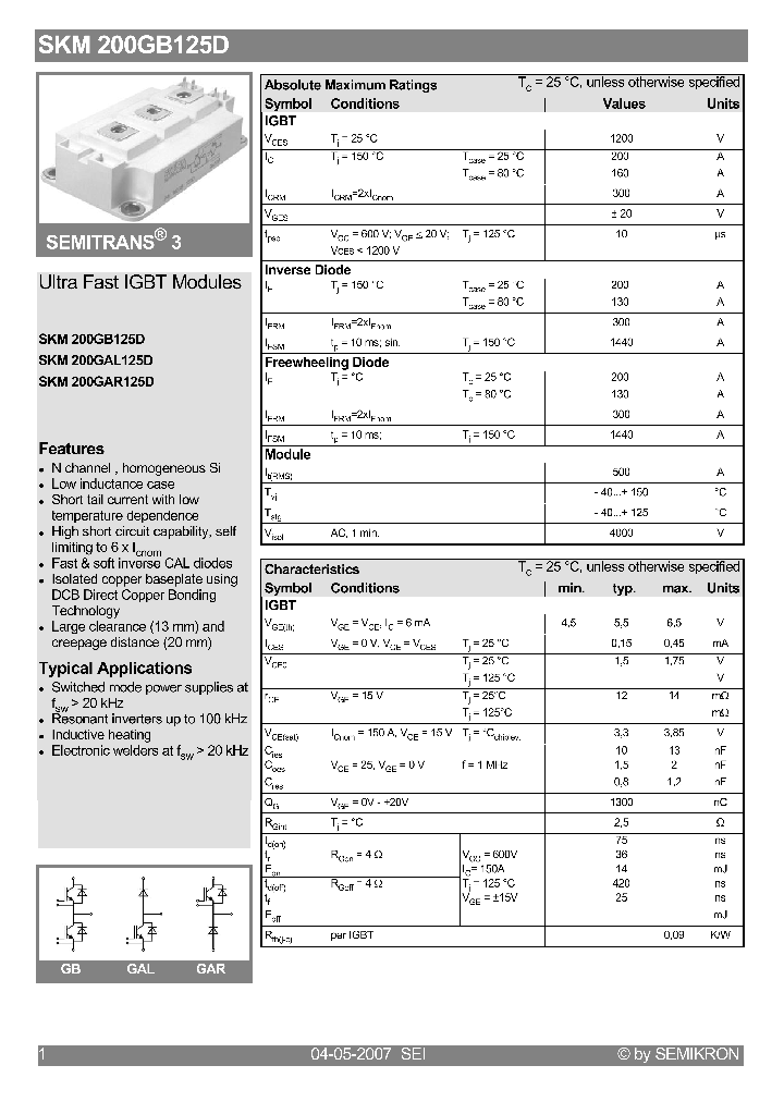 SKM200GB125D07_5033096.PDF Datasheet