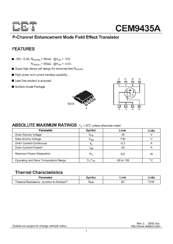 CEM9435A10_5034390.PDF Datasheet