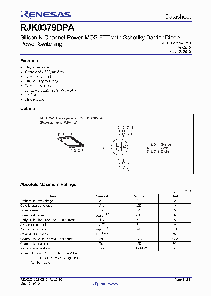 RJK0379DPA10_5038527.PDF Datasheet