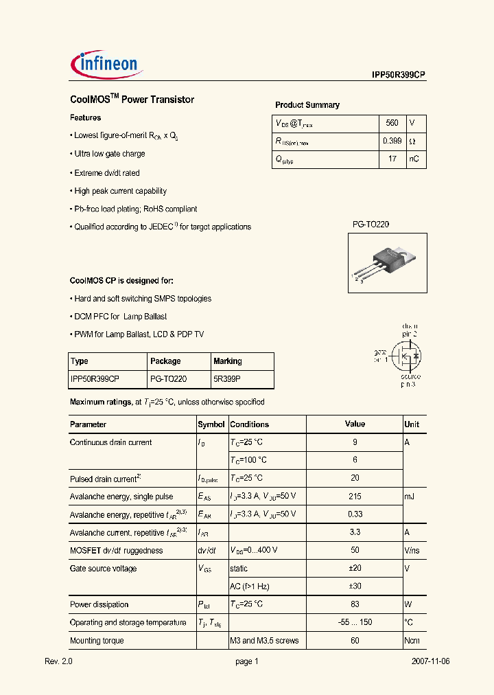 IPP50R399CP_5041309.PDF Datasheet