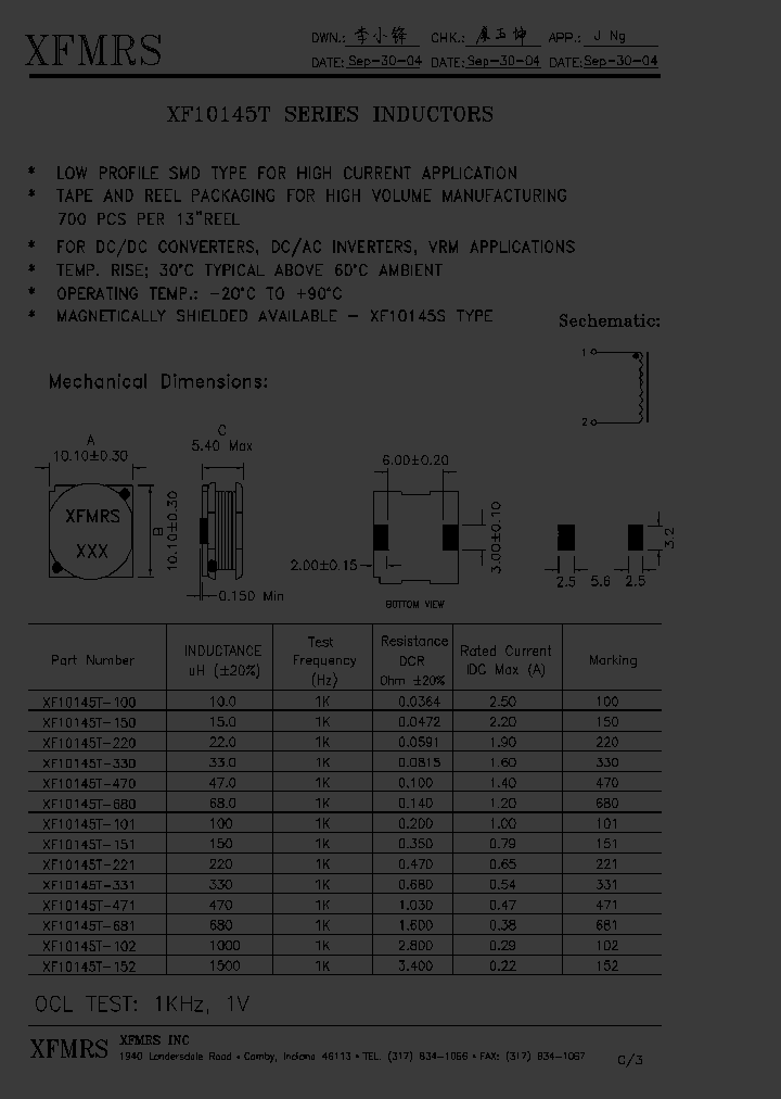 XF10145T-100_5050315.PDF Datasheet